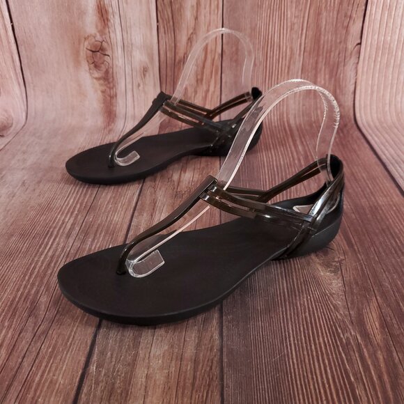 *READ* Crocs Womens Size 7 Isabella T-Strap Sandals Black Jelly Thong - Picture 1 of 16